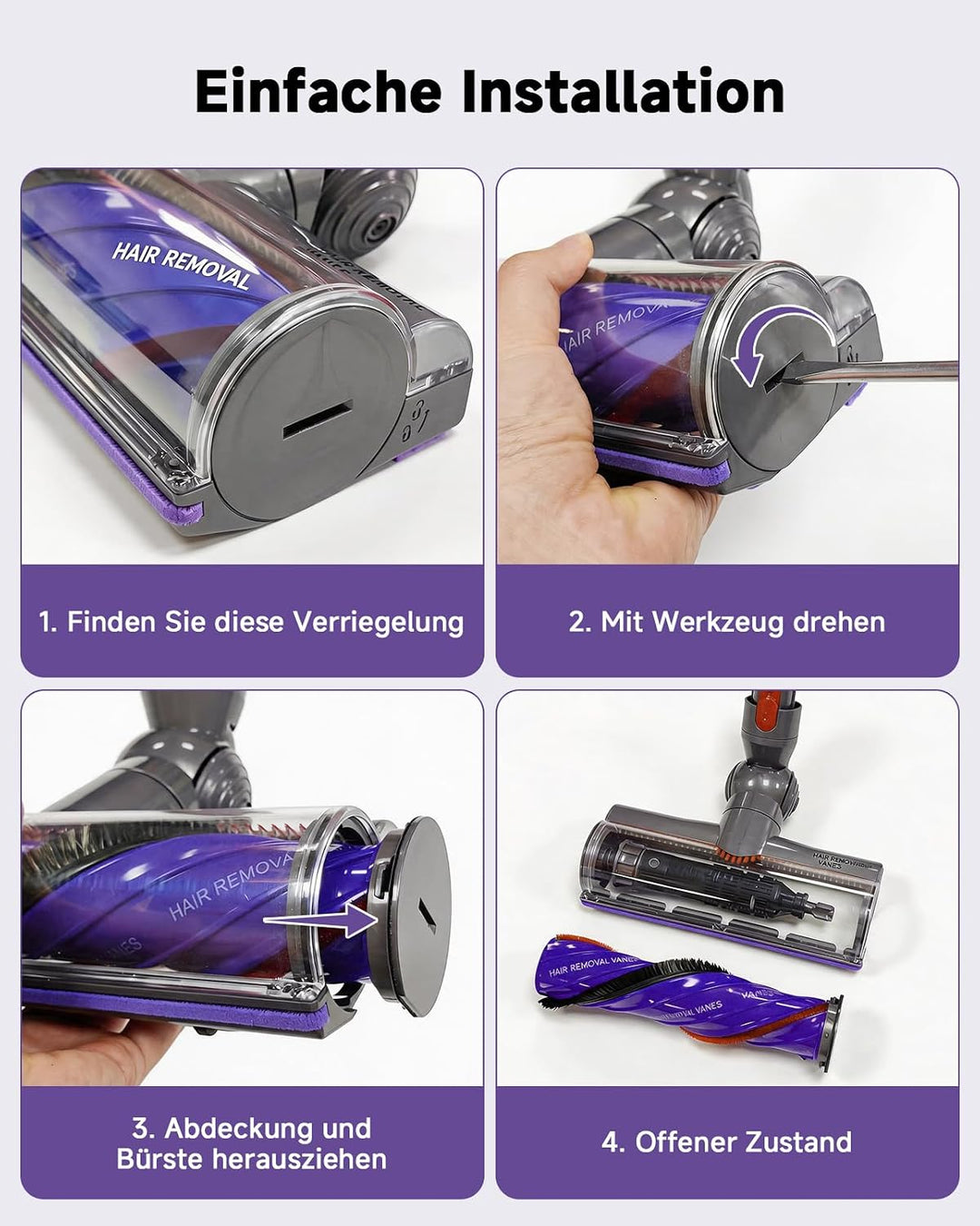 Bodendüse für Dyson V7 V8 V10 V11 V15 Staubsauger Ersatzteil,Upgrade Anti-Verheddern Bürste Direktan