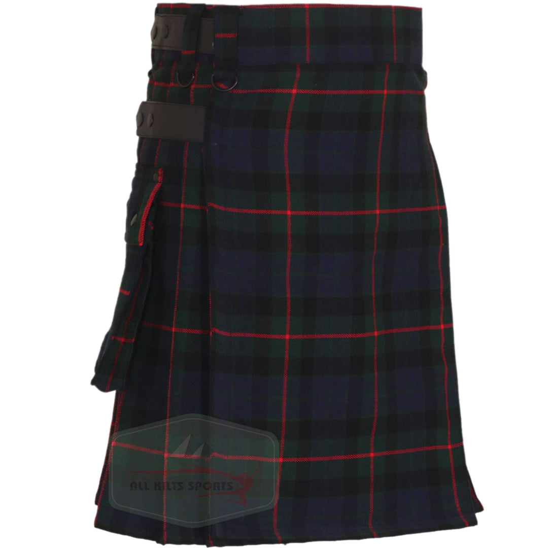 All Kilts Sports Utility-Kilt für Herren aus Acrylwolle mit Lederriemen Gunn Modern 30, Gunn Modern