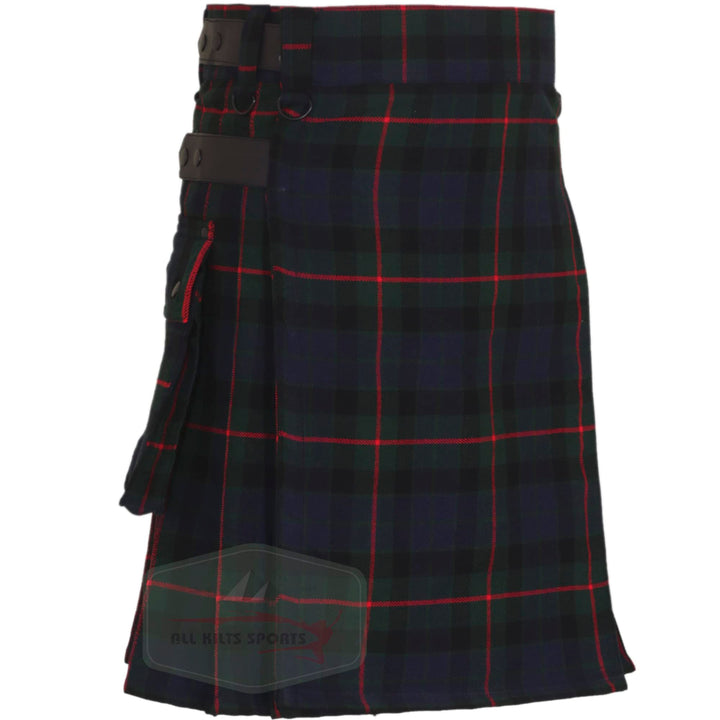 All Kilts Sports Utility-Kilt für Herren aus Acrylwolle mit Lederriemen Gunn Modern 30, Gunn Modern