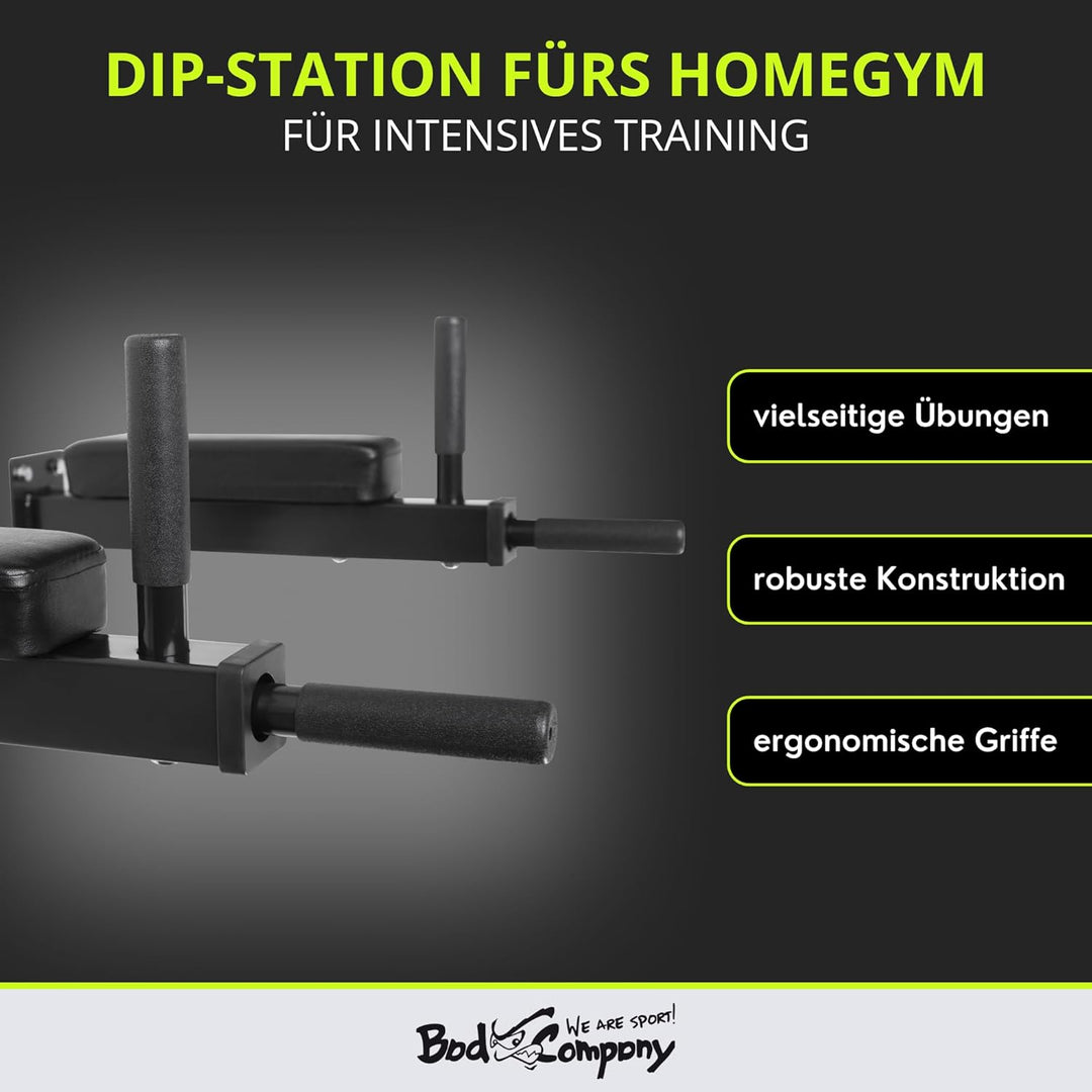 Bad Company Dip-Station zur Wandmontage I Dips-Barren zur Anbringung an der Wand für das Homegym I P