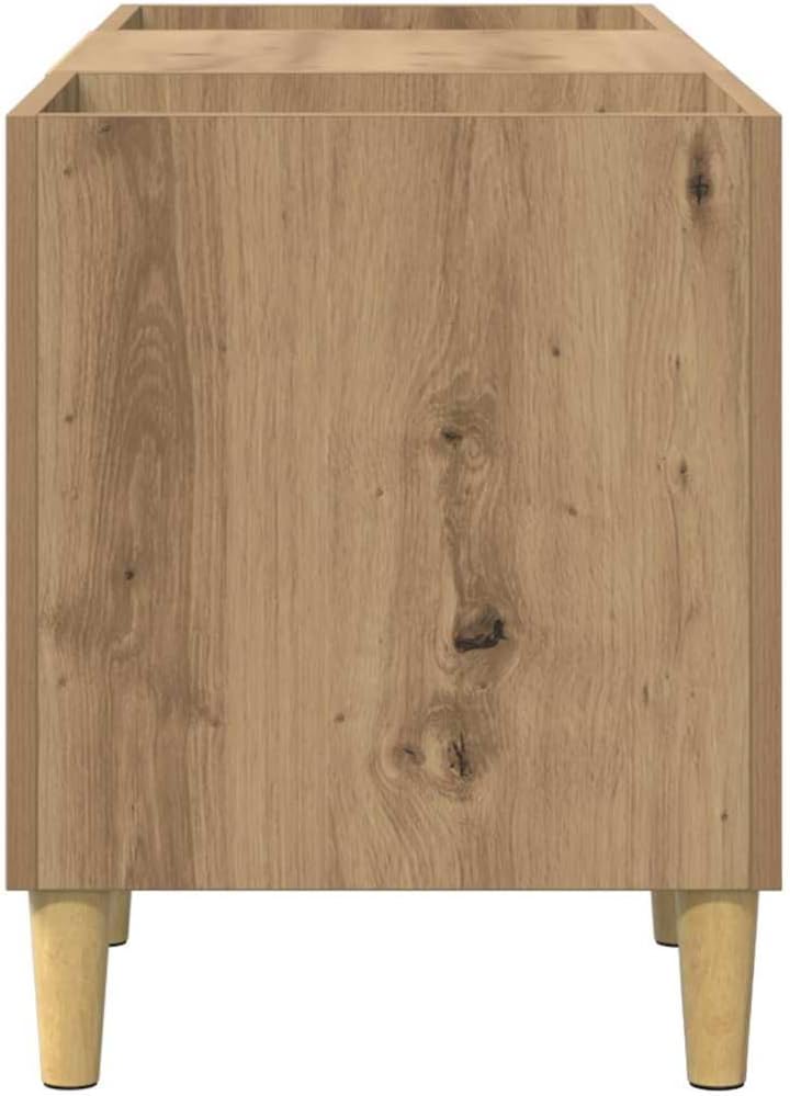 vidaXL Schallplattenschrank Artisan-Eiche 121 x 38 x 48 cm, Moderner Musikschrank, robuster Vinylspe