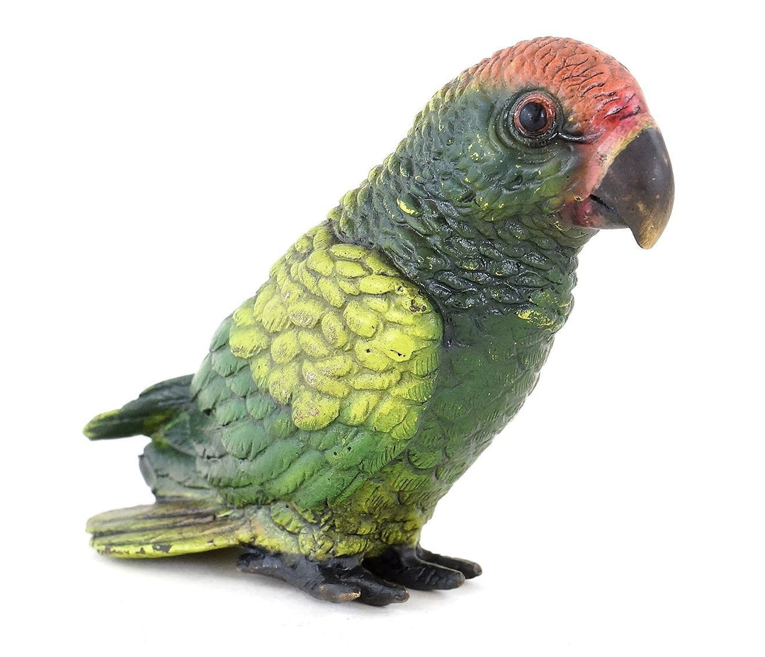 Kunst & Ambiente - Papagei aus Bronze - handbemalte Wiener Bronze - Vogelskulptur - authentische Tie