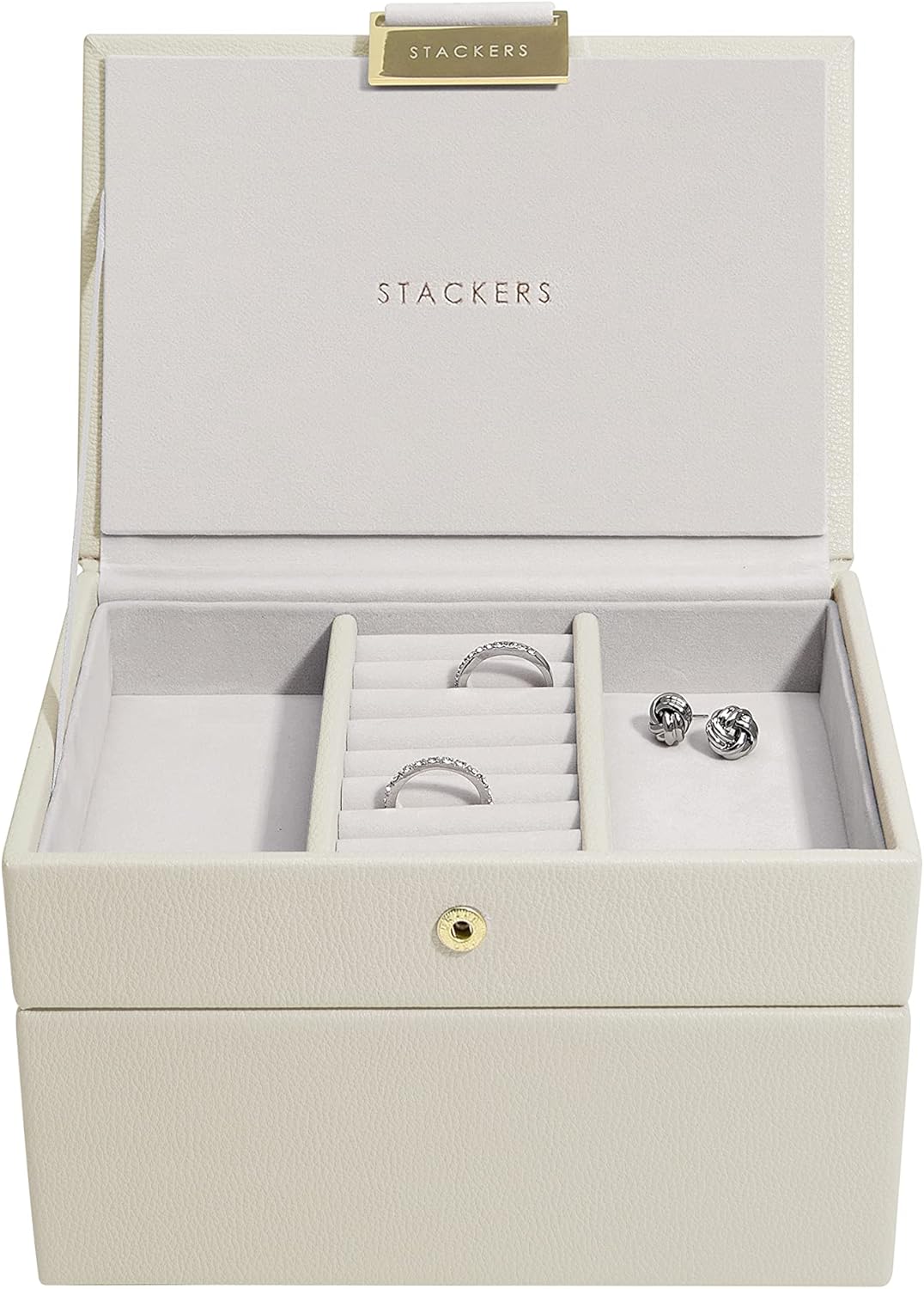 Stackers Mini-Schmuckschatulle, Haferflocken, 2 Stück Hellbeige, Hellbeige