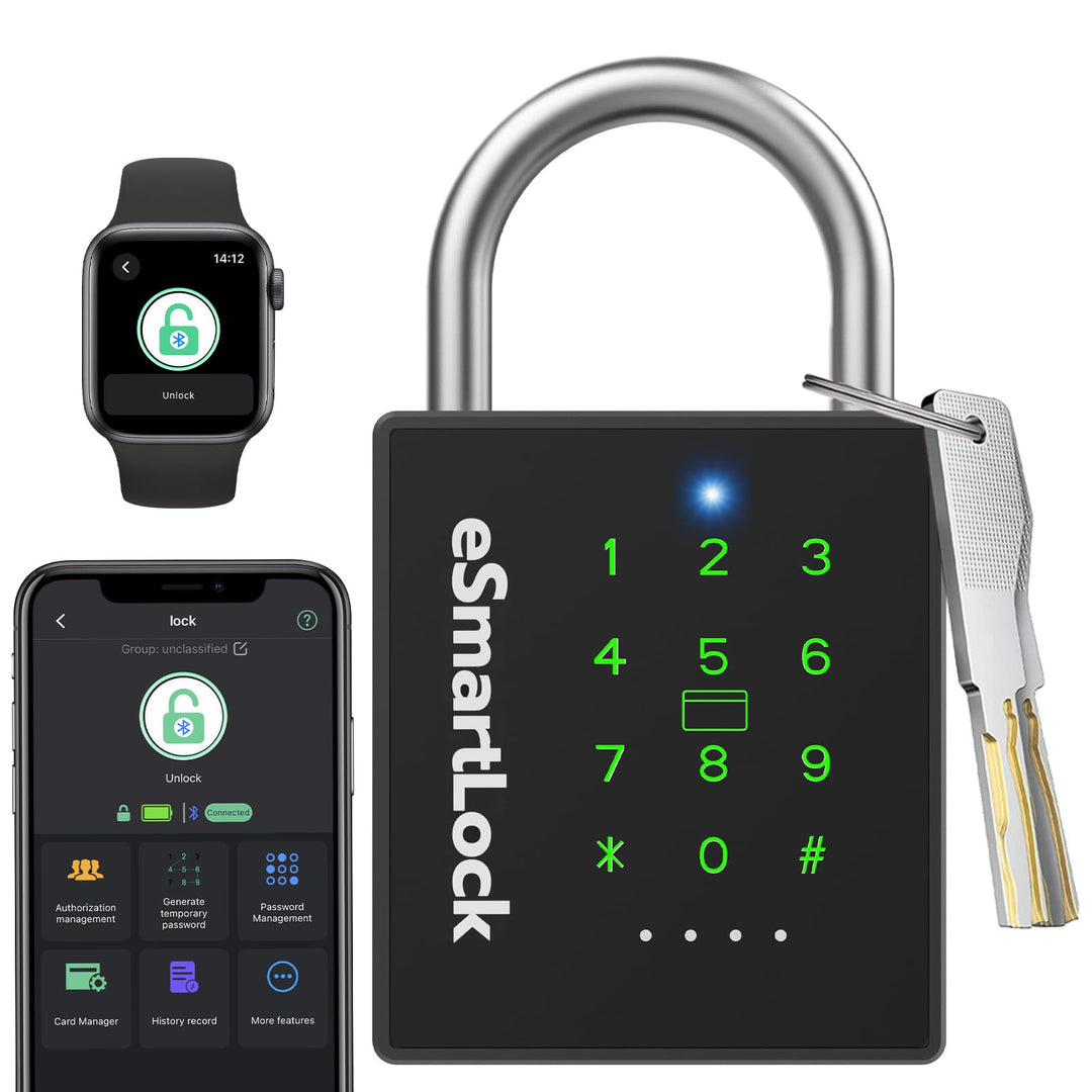 Zahlenschloss Vorhängeschloss mit Zahlencode Schlüssel NFC RFID eLinkSmart wetterfest Schwerlast Kom