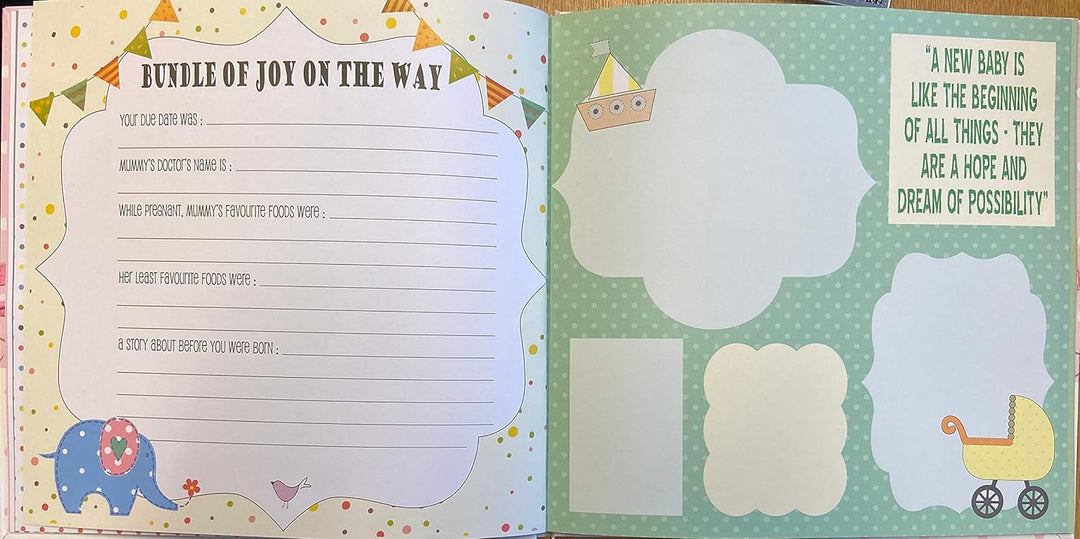 Baby's My First Year Protokollbuch zur Erinnerung an die Geburt durch das erste Jahr auf Erde, Weiss