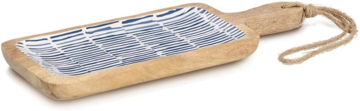 Zeller 25690 Servierbrett, Mangoholz, blau FSC 100%
