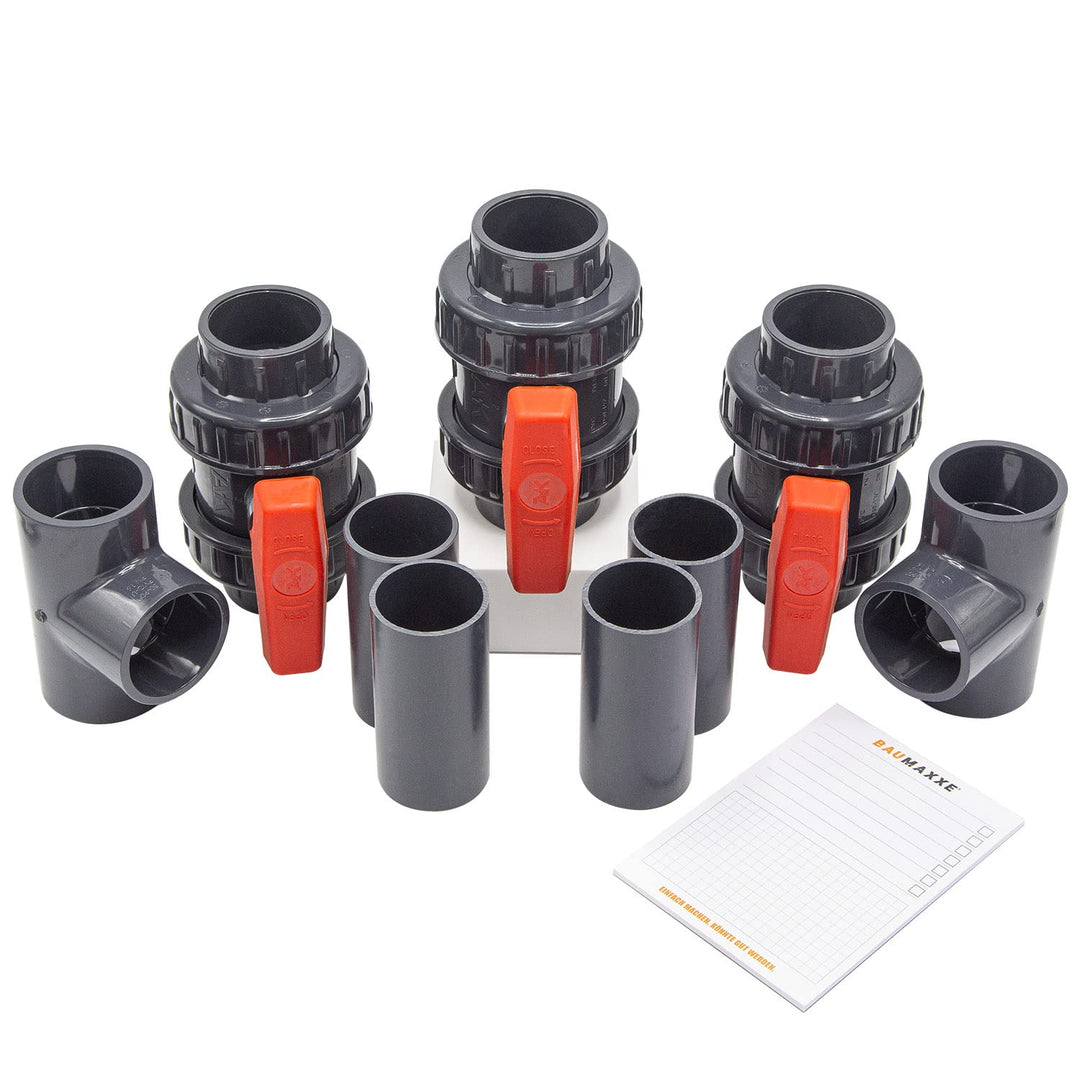 40 mm Pool Bypass Set für Wärmepumpen I Pool-Heizung und Solarheizung I Schwimmbadheizung I Bypass-K
