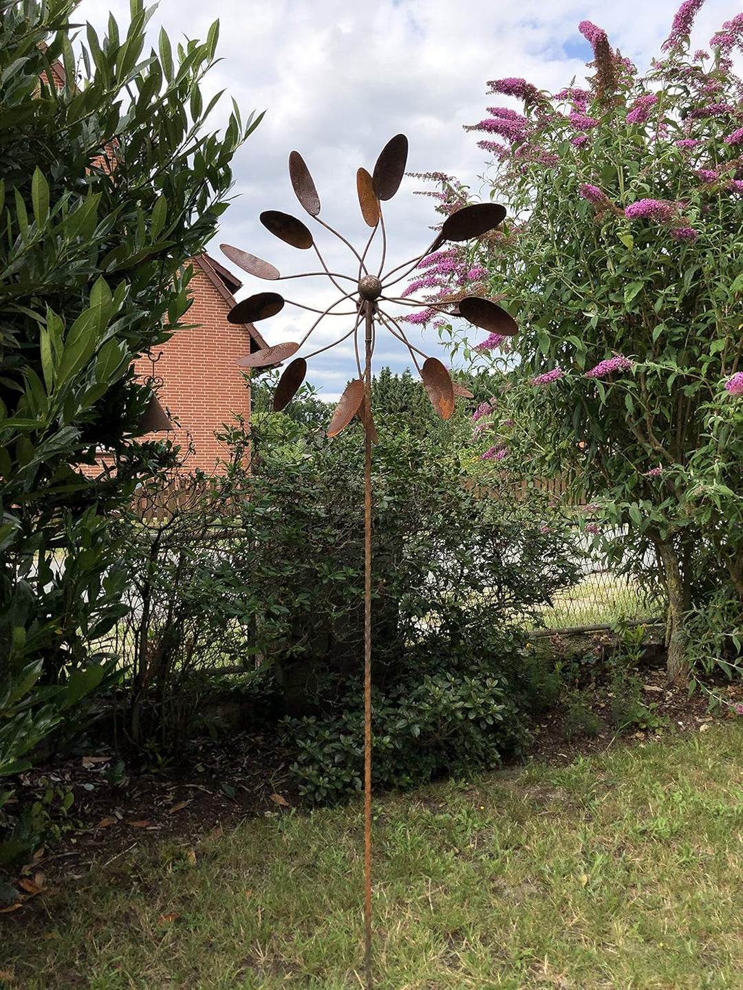 Metall Windrad 'Löffel' - massives Windspiel Windmühle für den Garten - wetterfest und standfest - m