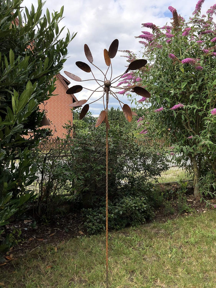 Metall Windrad 'Löffel' - massives Windspiel Windmühle für den Garten - wetterfest und standfest - m