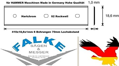 12 Stück Hobelmesser 410 x 18,6 x 1 für Hammer Hohe Qualität