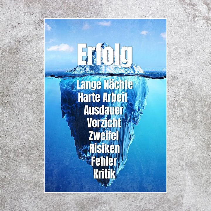 wandmotiv24 Poster als Wanddeko, Grösse Din A1, Erfolg Eisberg, Arktis, Arbeit, Moderne Wanddeko, Wa