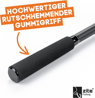 Zite Fishing 3,60m Karpfenrute 3-teilig 3lbs - Composite Carbon-Blank - Steckrute Rutschfester Griff