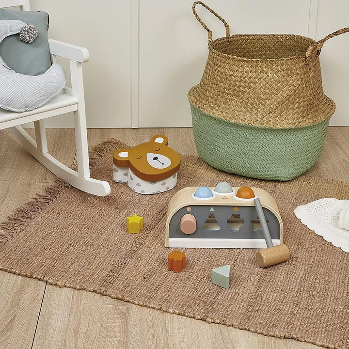 Janod - Tap Tap Sweet Cocoon - Klopfspiel mit Formensortierer und Steckspiel - 3-in-1 Holzspielzeug