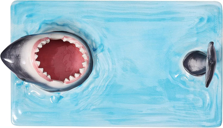 Aunaeyw Shark Sushi Teller Keramik Sushi Teller, Haifisch Form Rechteck Shark Sushi Platte Rechtecki