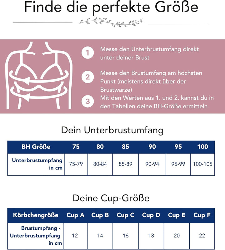SUSA Wiesn-Zauber Dirndl BH I Bügel-Halbschalen BH mit floraler Spitze I Damen BH für ein atemberaub