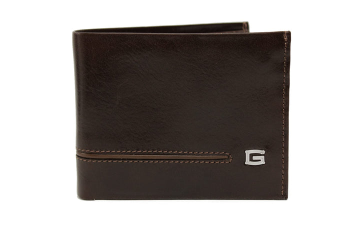 GIUDI ® Geldbörse Herren, Wiener Schachtel, Rindsleder, Mittel-Gross (Dunkelbraun/Sumpf), Dunkelbrau