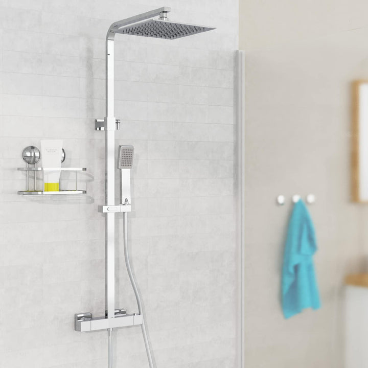 EISL CALVINO Duschsystem mit Thermostat Armatur, Komplettes Duschset mit Brausegarnitur (Regendusche