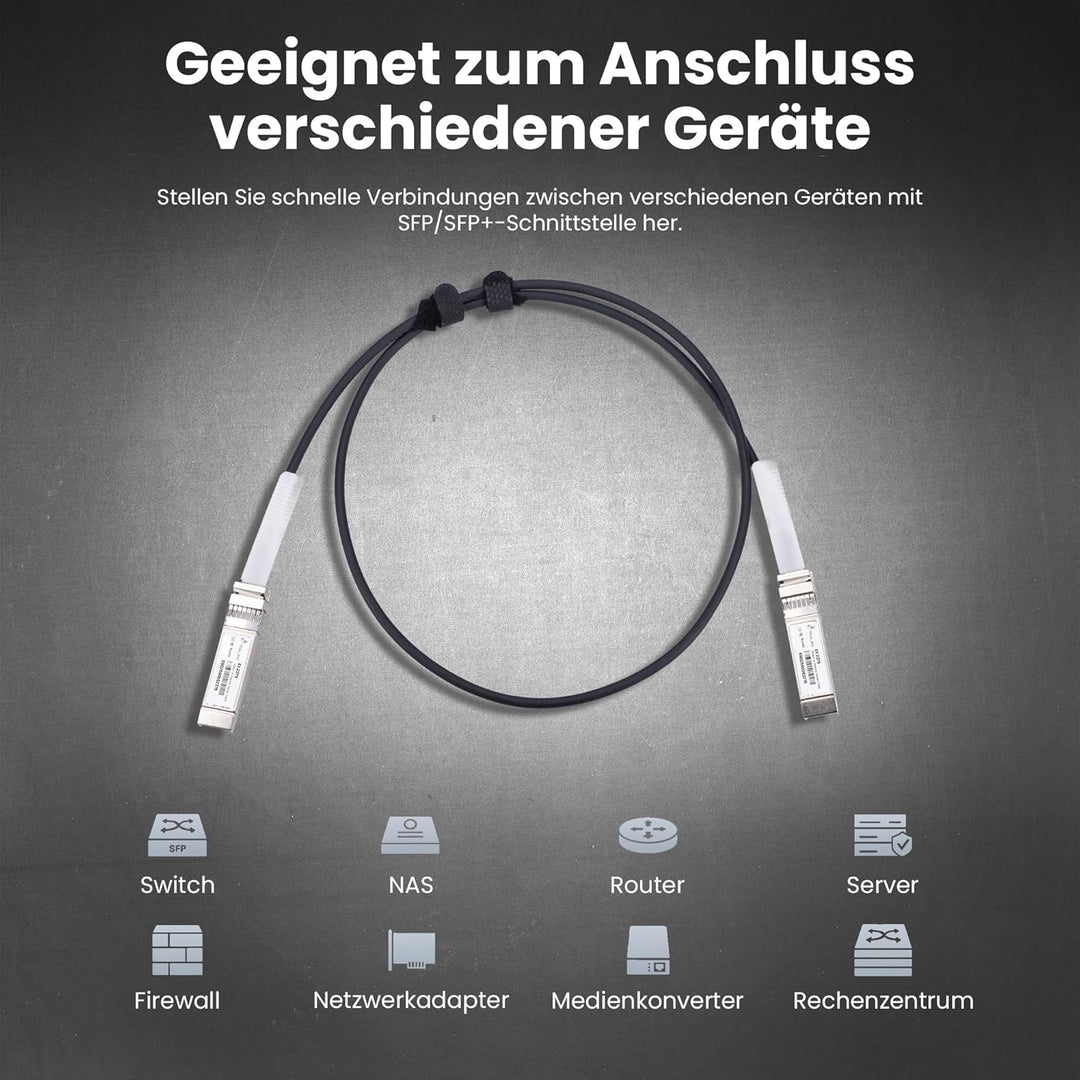 EXTRALINK DAC SFP+ Kabel 3m – Passives Twinax Kabel 10Gbit, SFP+ zu SFP+, MSA kompatibel, für Ubiqui