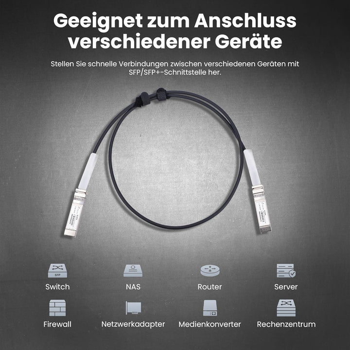 EXTRALINK DAC SFP+ Kabel 3m – Passives Twinax Kabel 10Gbit, SFP+ zu SFP+, MSA kompatibel, für Ubiqui