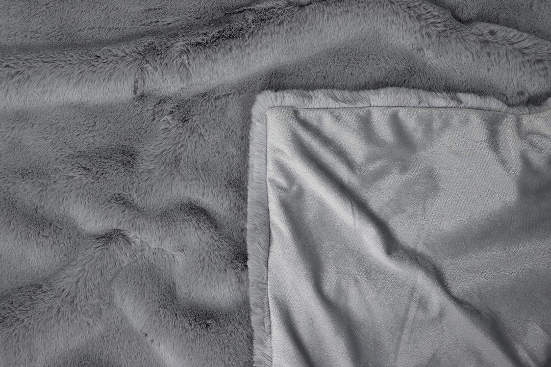 jilda-tex Wohn- Kuscheldecke Felloptik Rabbit Deluxe 750 GSM 150x200 220x240 cm Kunst-Felldecke (Hel