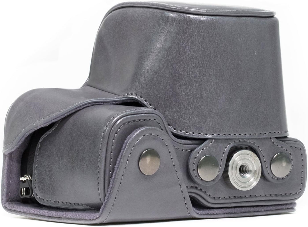 MegaGear Sony Alpha A6300, A6000 (16-50 mm) Ever Ready Leder Kamera-Case mit Trageriemen und Batteri