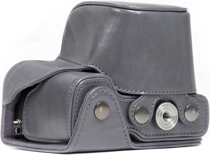 MegaGear Sony Alpha A6300, A6000 (16-50 mm) Ever Ready Leder Kamera-Case mit Trageriemen und Batteri