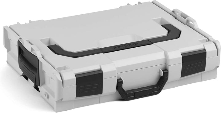 Sortimentskasten transparent mit Klappgriff | L-BOXX 102 (grau) mit 12-fach Einlage | Profi Werkzeug