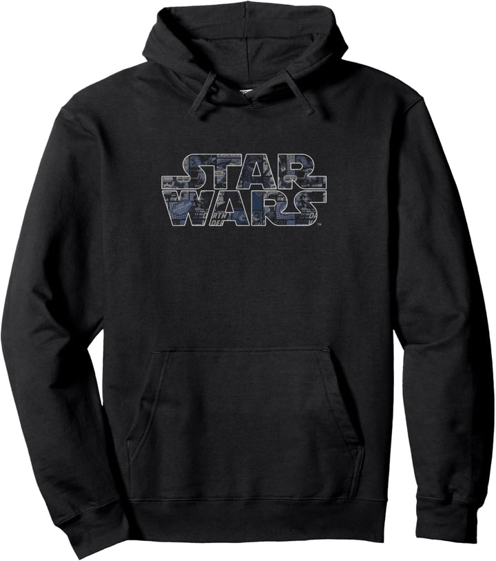 Star Wars Classic Logo Comic Dark Pullover Hoodie