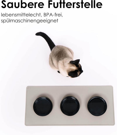 LucyBalu® Napfunterlage für Katzen | Katzenmatte für Wasser- & Futternapf | Silikonmatte als rutschf