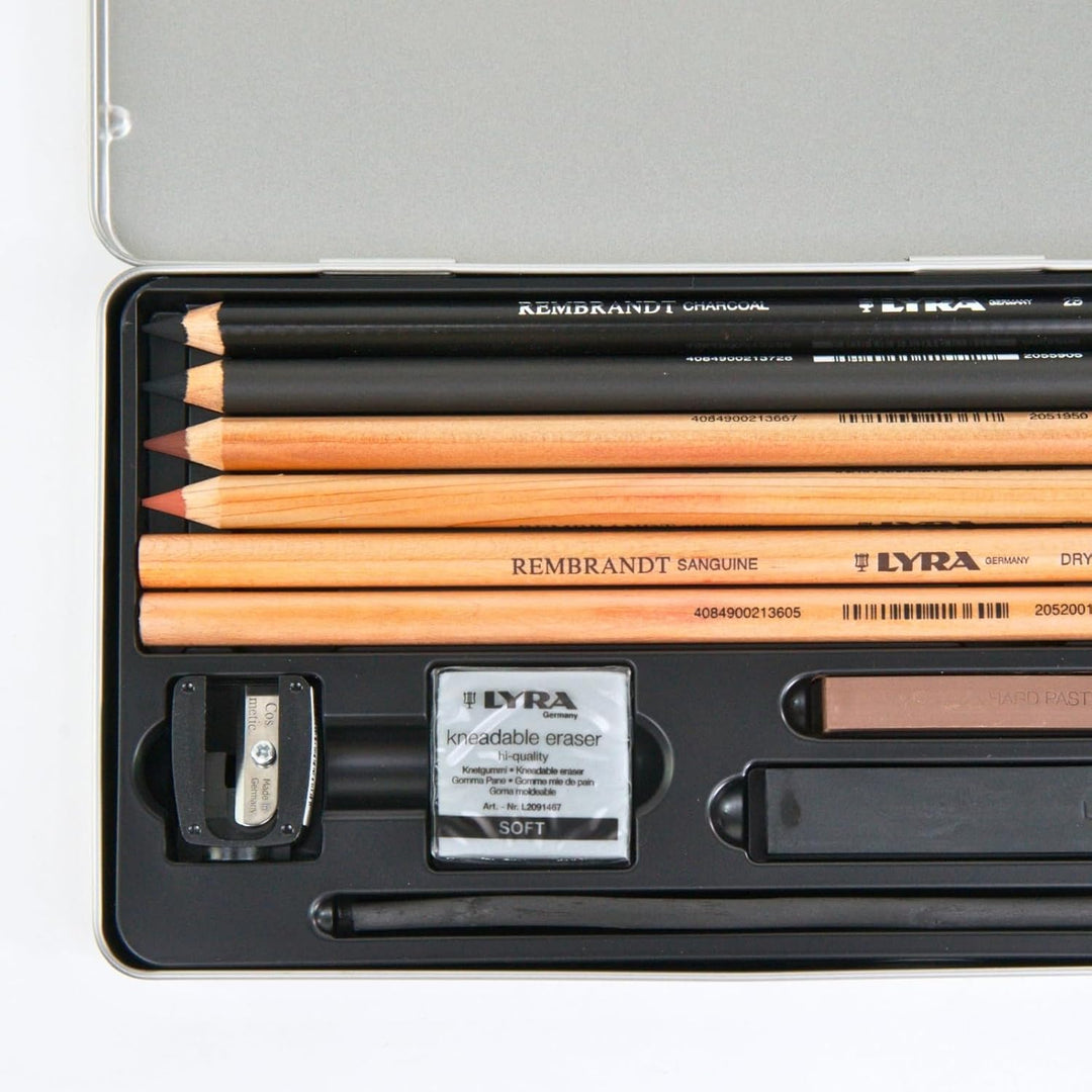 LYRA Rembrandt Monochrome Skizzen-Set, 11 Stifte im Metalletui, dunkel, 2b, 2051110 1 stück (1er Pac