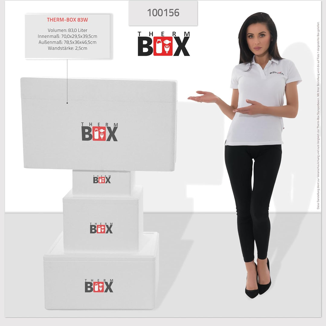 THERM BOX Styroporbox 37L bis 83L Verschiedene Grössen Isolierbox Thermobox Kühlbox Warmhaltebox Wie