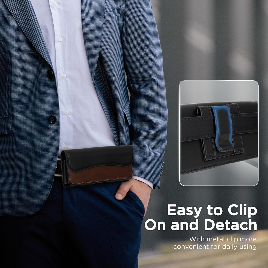 Handy Gürteltasche Premium Leder Tasche mit Gürtelclip Handytasche für iPhone 15 Pro Max 14 Pro Max