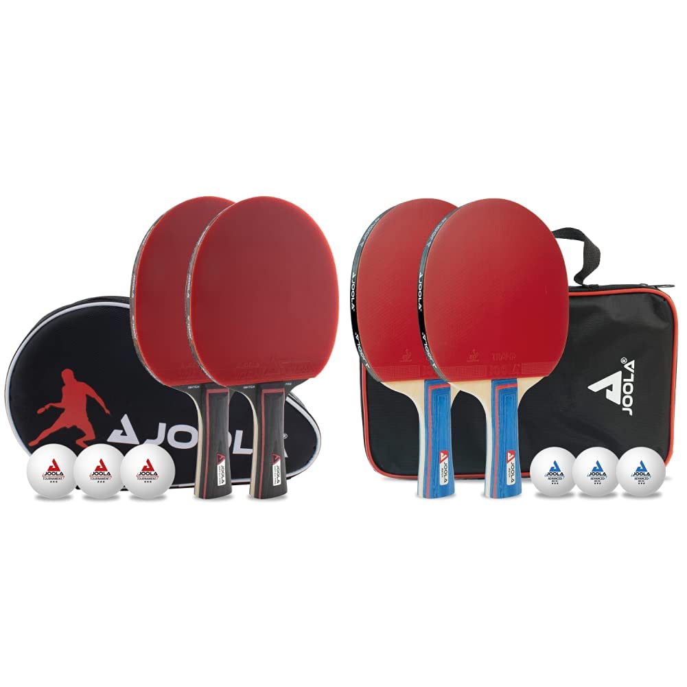 JOOLA Tischtennis Set Duo PRO, rot/schwarz, 6-teilig & 54820 Tischtennis-Set Duo Bestehend aus 2 Tis