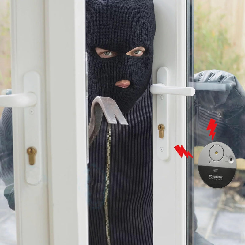 WER Ultra-Dünner Fensteralarm Glasbruchalarm Mini-Alarmanlage Aufkleber Alarmanlage mit Erschütterun