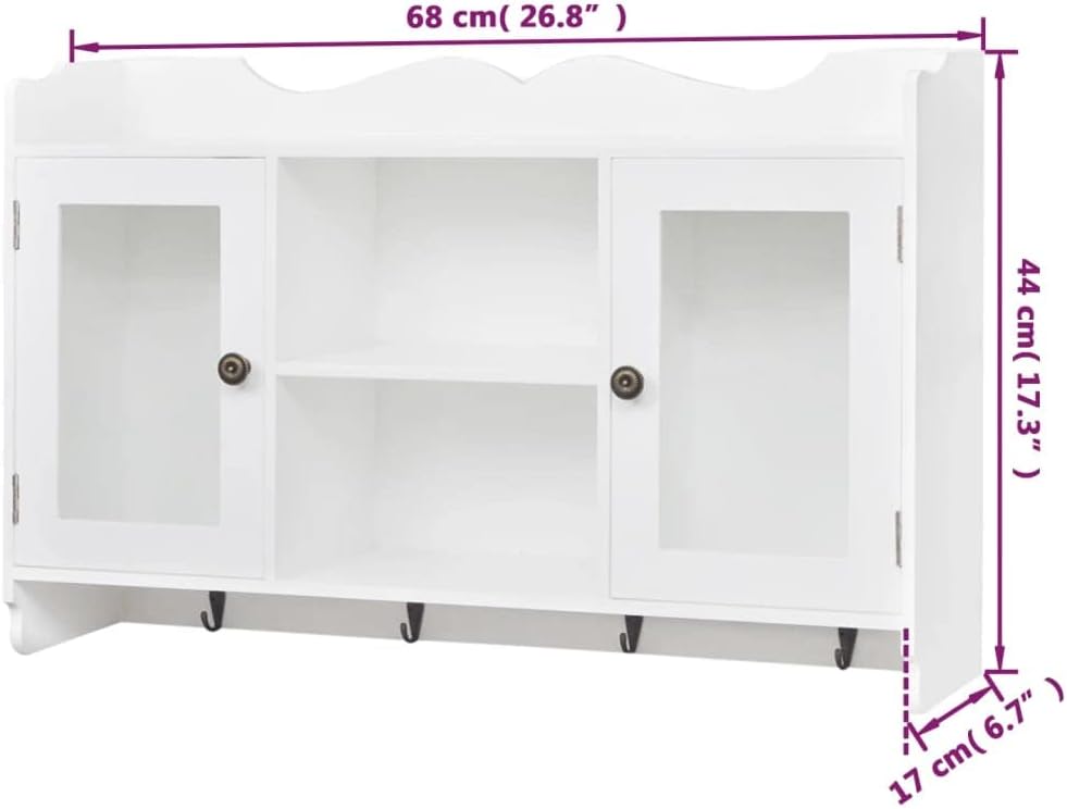 vidaXL Wandschrank Küchenschrank Landhaus Bücher/DVD/Gläser Schrank Regal MDF