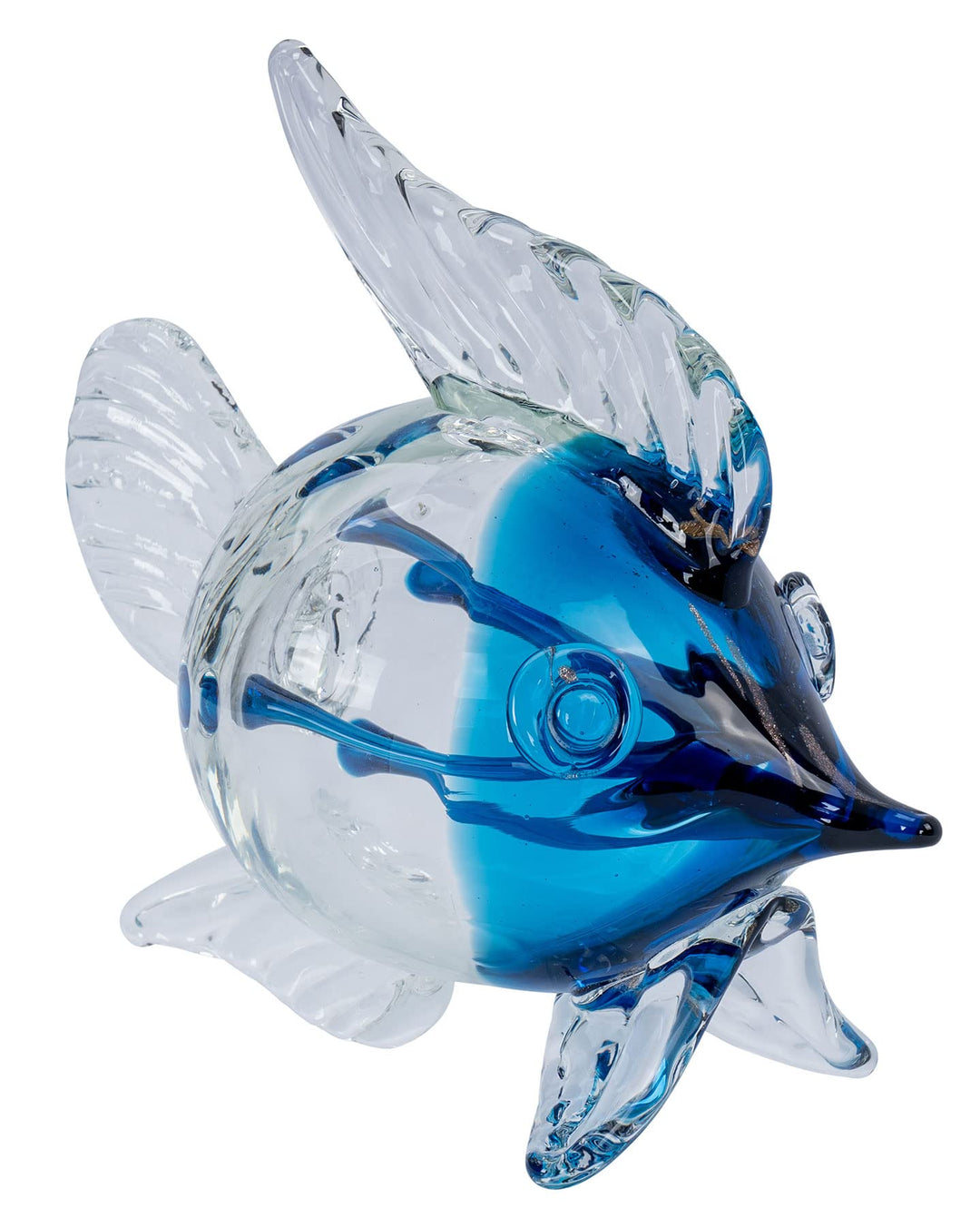 levandeo Deko Fisch H19cm Glas Skulptur Tischdeko Maritim Deko Aufsteller Glasfigur Blau Wohndekorat