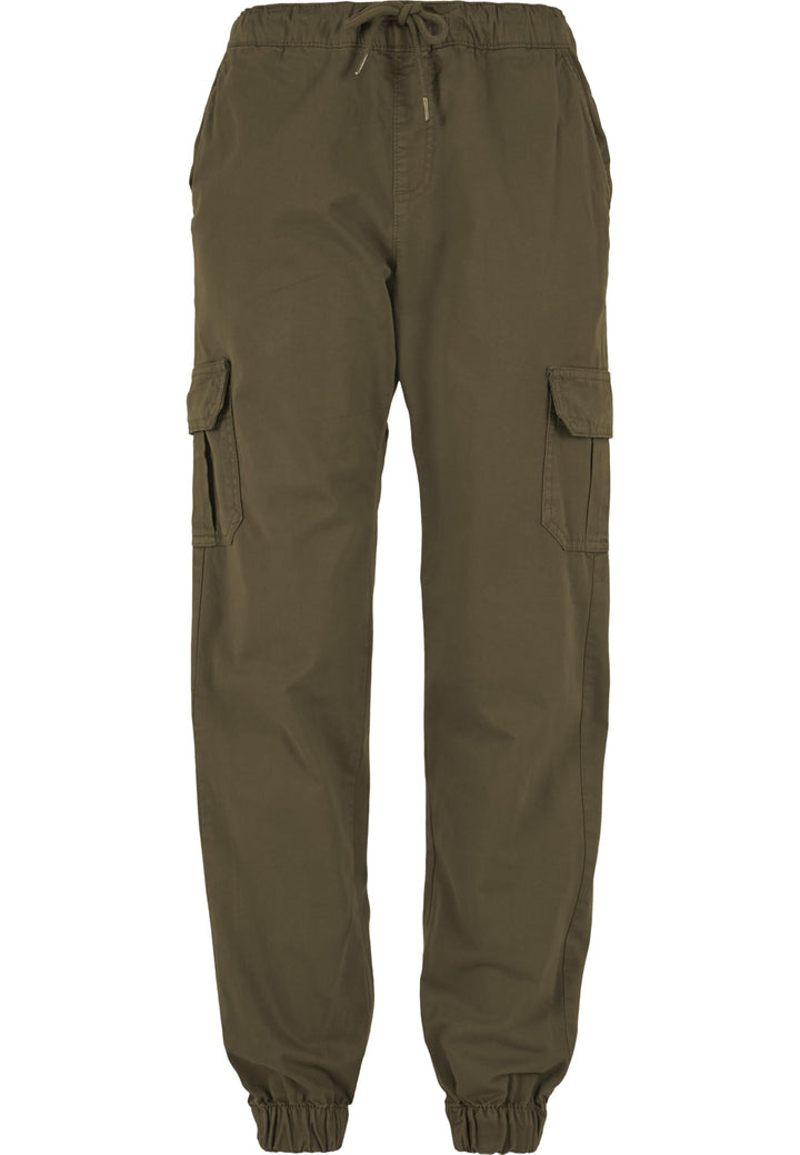 Urban Classics Damen Ladies High Waist Cargo Jogging Pants Hose, summerolive, 26