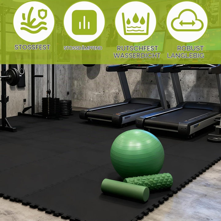 DAJAVE 20 Stück Bodenschutzmatte Fitness 30x30cm Schutzmatten Bodenschutzmatte, 3m² Matten Fitnessra