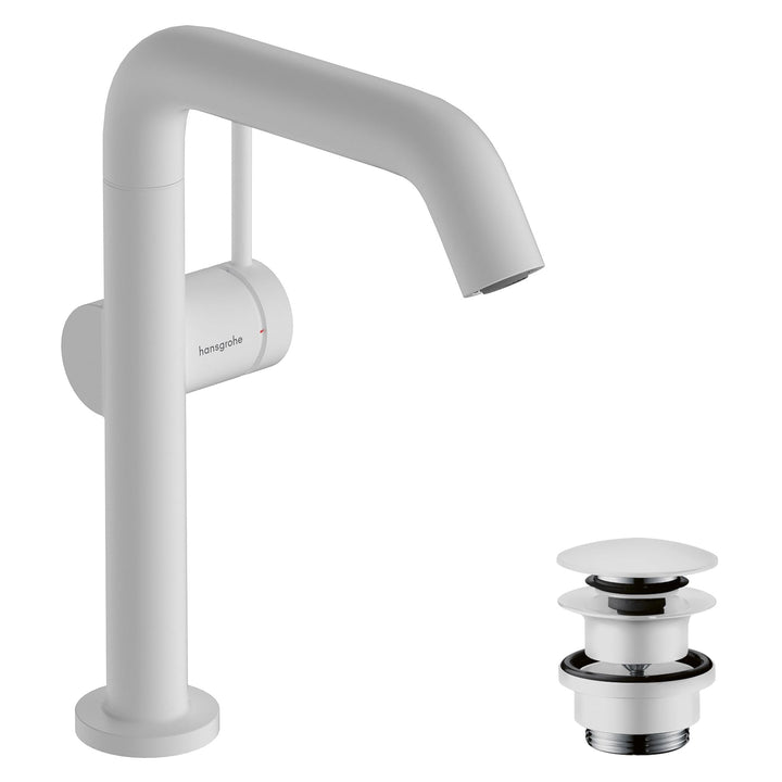 hansgrohe Tecturis S Fine - Waschtischarmatur schwenkbar mit Push-Open Ablauf, energiesparend (CoolS