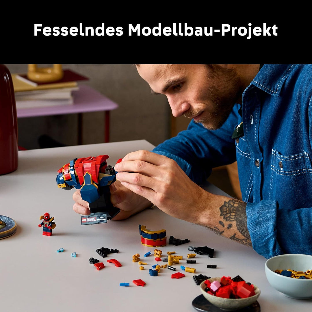 LEGO | Marvel Iron Spider-Man Büste - Modellbau für Erwachsene - inkl. 2 beweglichen Armen, drehbare
