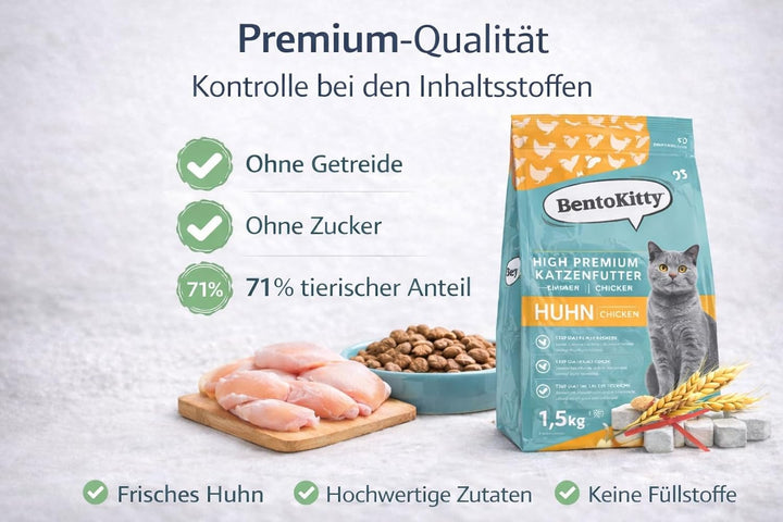Katzenstreu 10L Babypuder + Katzenfutter Huhn 1,5kg – Klumpstreu aus Bentonit, saugstark & geruchsbi