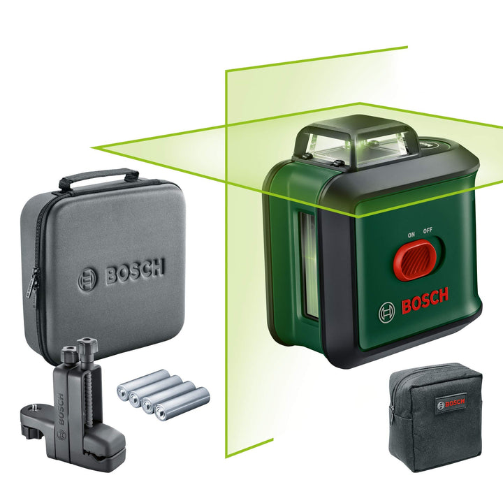 Bosch Kreuzlinienlaser UniversalLevel 360 mit Universalklemme MM 3 (vertikale + horizintale Laserlin
