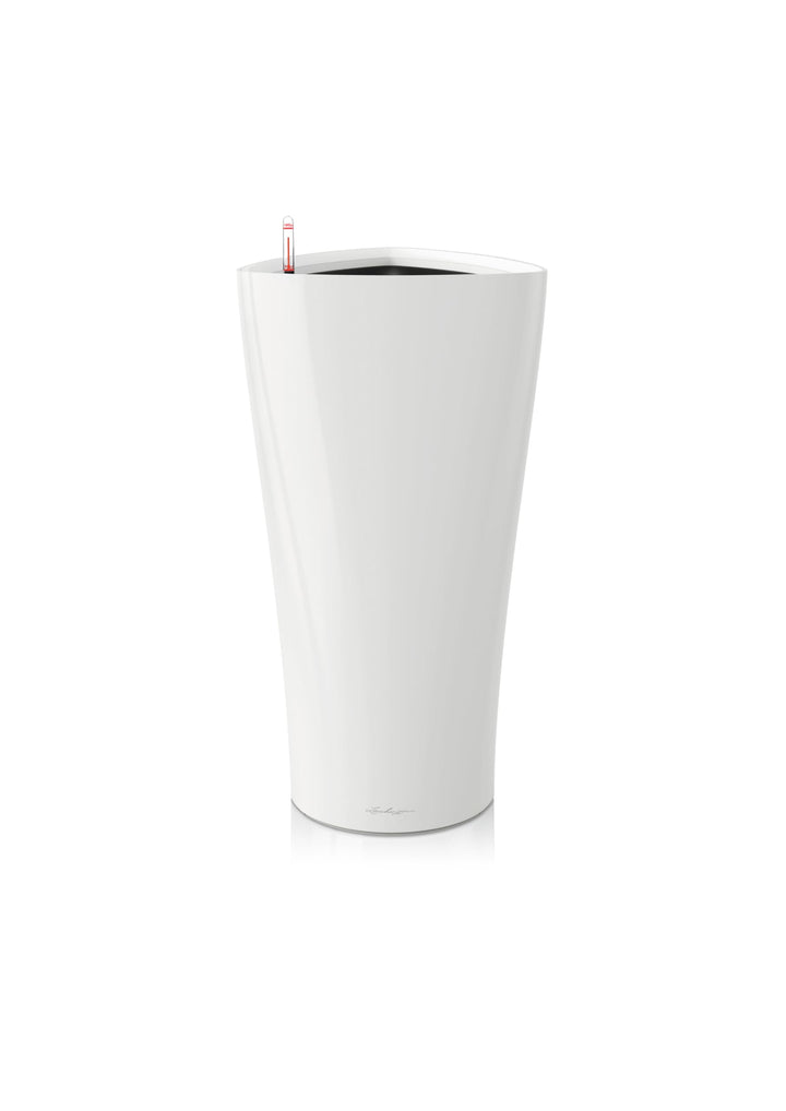 LECHUZA DELTA Premium 30 weiss hochglanz 15500 Weiss Hochglanz 29x29x56.5 cm Single, Weiss Hochglanz