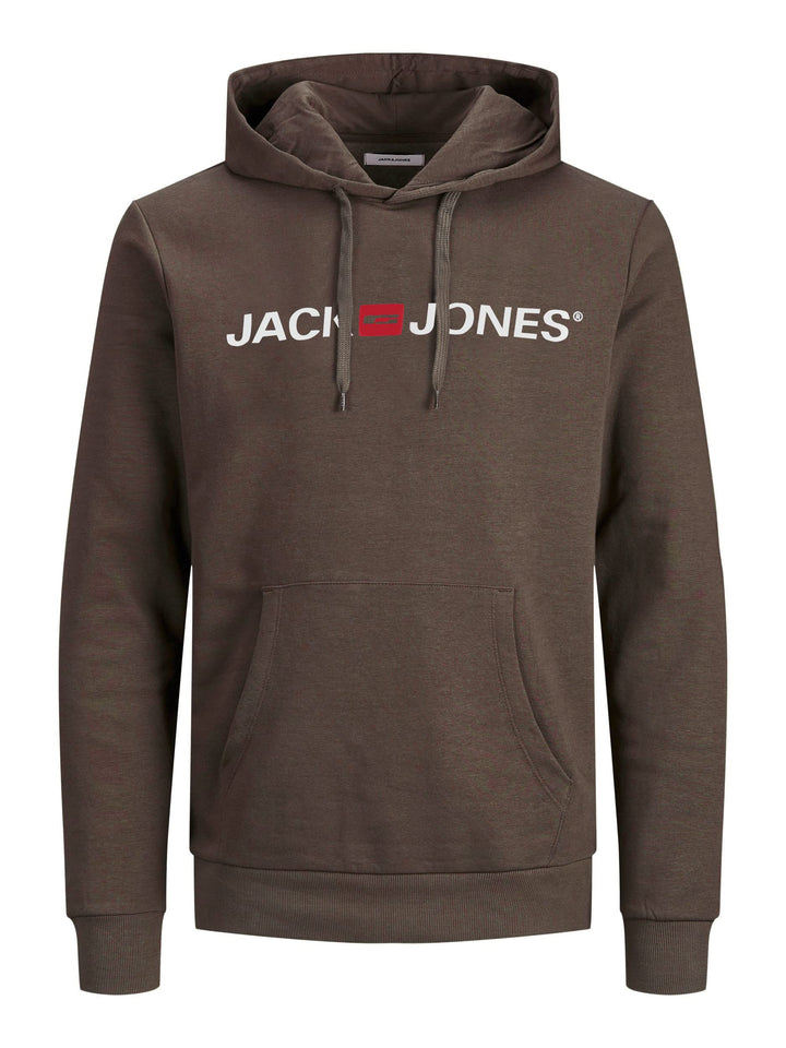 JACK & JONES Male Kapuzenpullover Logo Kapuzenpullover XS Braun (Mulch/Reg Fit), XS Braun (Mulch/Reg