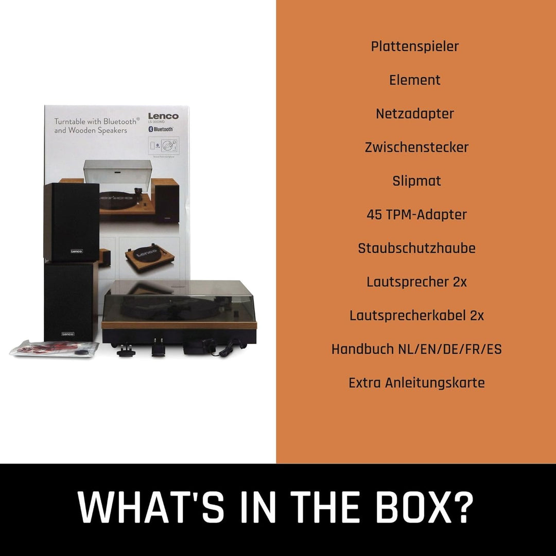 Lenco LS-300 - Hi-Fi Plattenspieler mit Bluetooth - Mit externen Lautsprechern 2 x 10 W RMS - Riemen