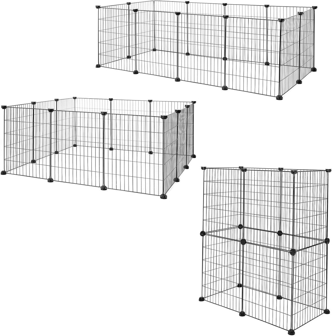 lionto Freigehege aus Metall Kleintierauslauf Kleintiergehege Kleintierkäfig 144x74x46 cm
