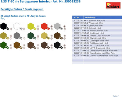 Mini Art 35238 1:35 T-60 (r) Bergepanzer Interieur - originalgetreue Nachbildung, Modellbau, Plastik