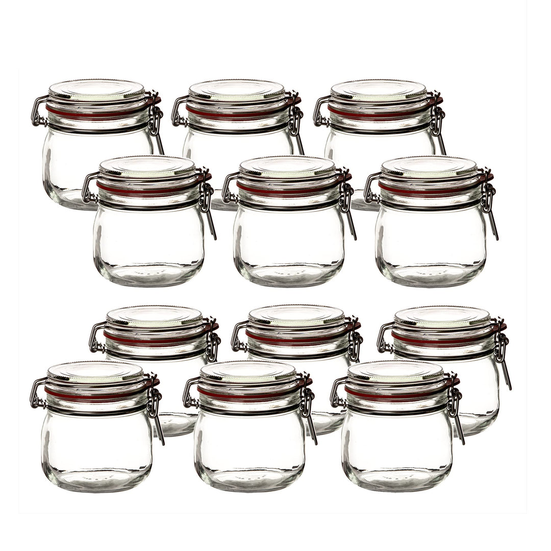 BigDean 12 Drahtbügelgläser 600ml Einmachgläser mit Bügelverschluss, 600ml