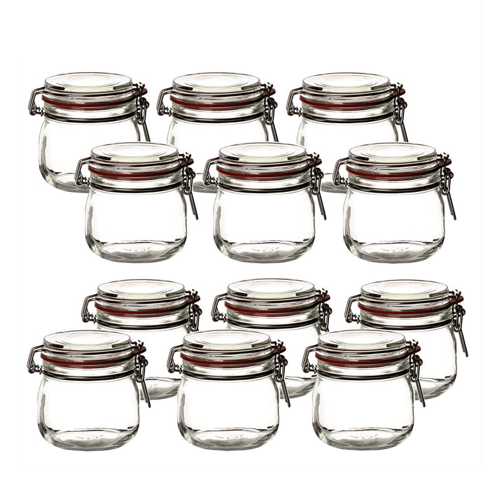 BigDean 12 Drahtbügelgläser 600ml Einmachgläser mit Bügelverschluss, 600ml