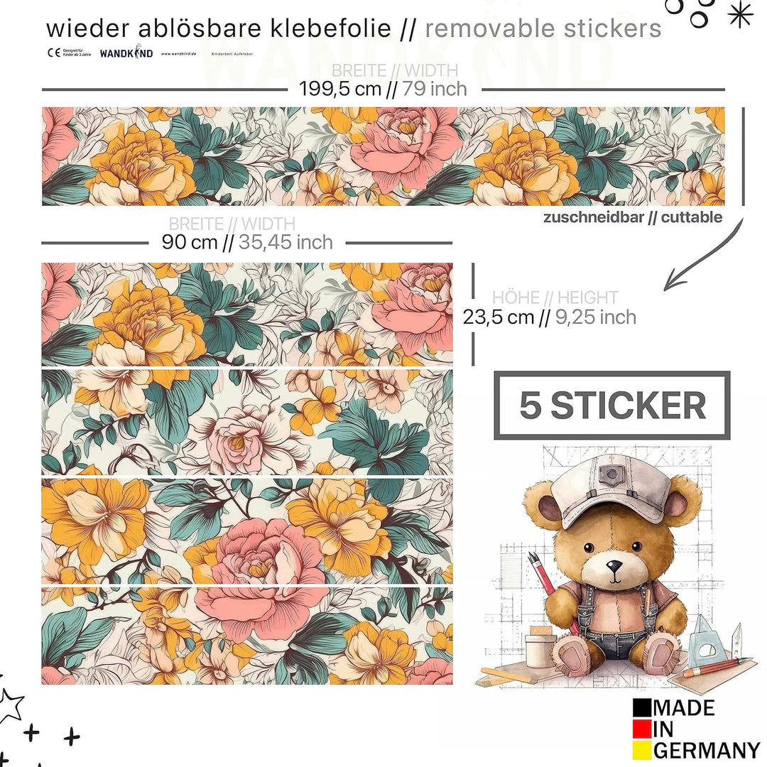 WANDKIND Aufkleber für IKEA KURA Kinderbett Hochbett Klebefolie Möbelfolie Sticker Kinderzimmer Blum